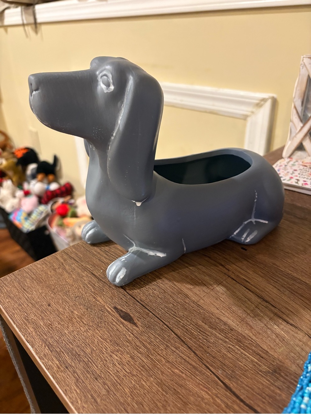 Dachshund Ceramic Planter - Gray